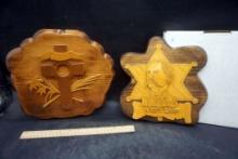 Wooden Plaques - Cross & Wyatt Earp