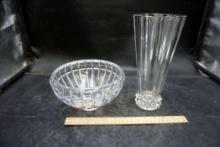 Glass Bowl & Glass Vase