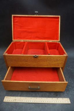 Wooden Jewelry Box w/ Drawer