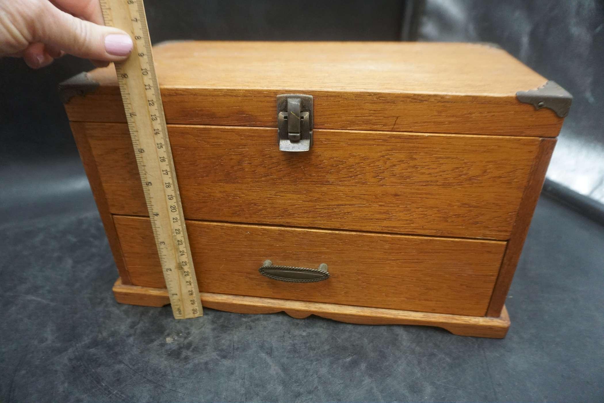 Wooden Jewelry Box w/ Drawer