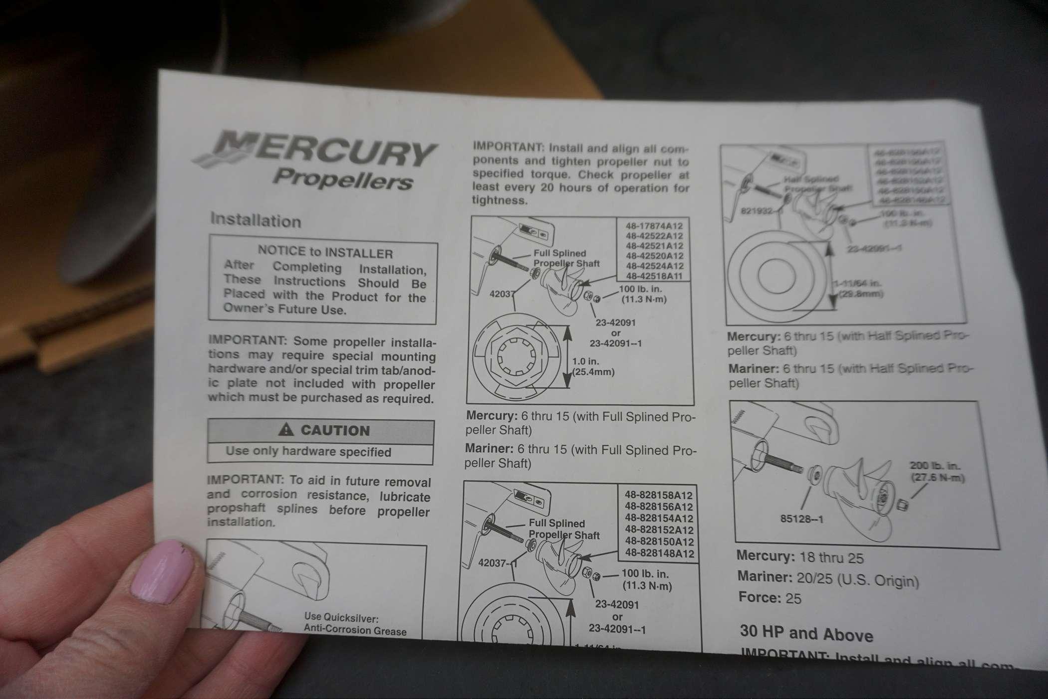 Mercury Propeller - Black Max