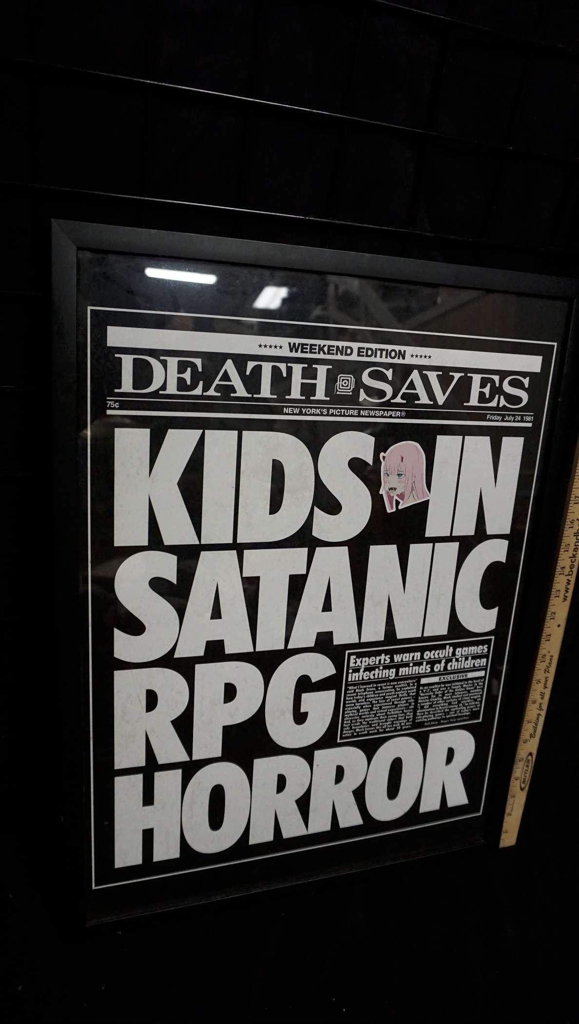 Framed Poster "Kids In Satanic RPG Horror"