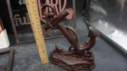 3 Home Decor Pictures & Anchor Sculpture