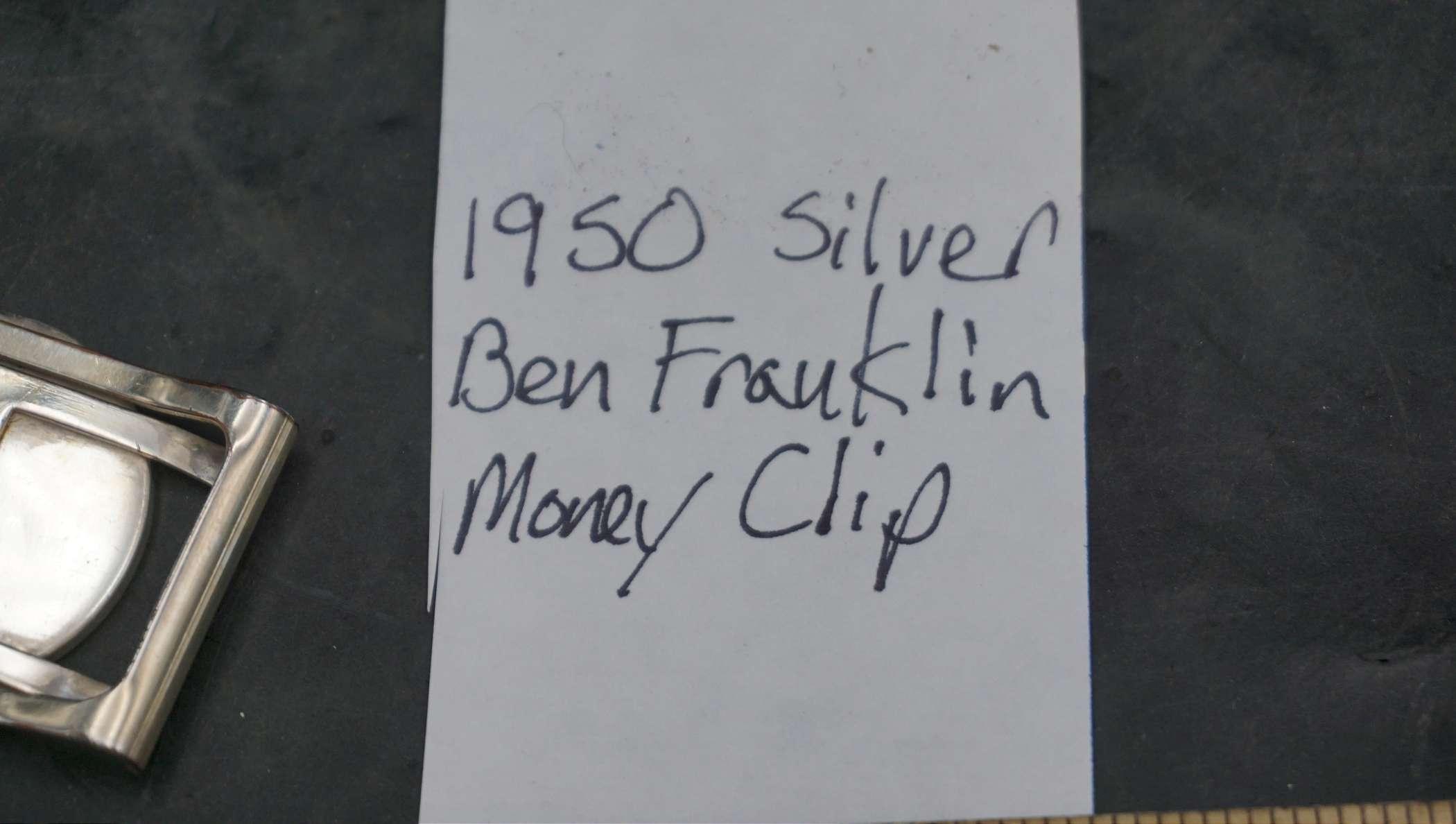 1950 Silver Ben Franklin Money Clip