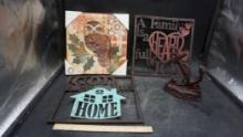 3 Home Decor Pictures & Anchor Sculpture