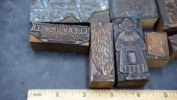 Newspaper Vintage Wooden Advertising Clothing Print Blocks