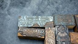 Newspaper Vintage Wooden Advertising Clothing Print Blocks