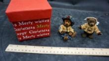 Merry Christmas Box & 2 Bear Figurines