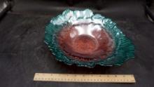 Colorful Glass Blown Dish