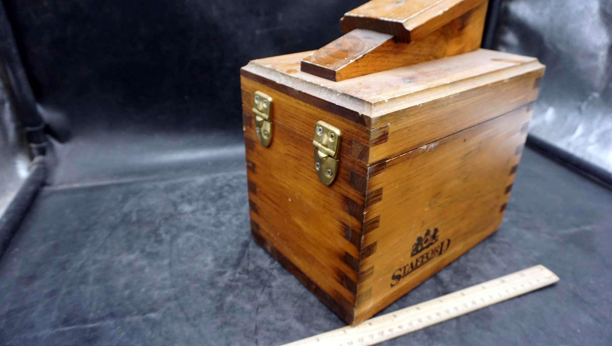 Stafford Dovetail Wood Shoe Shine Box