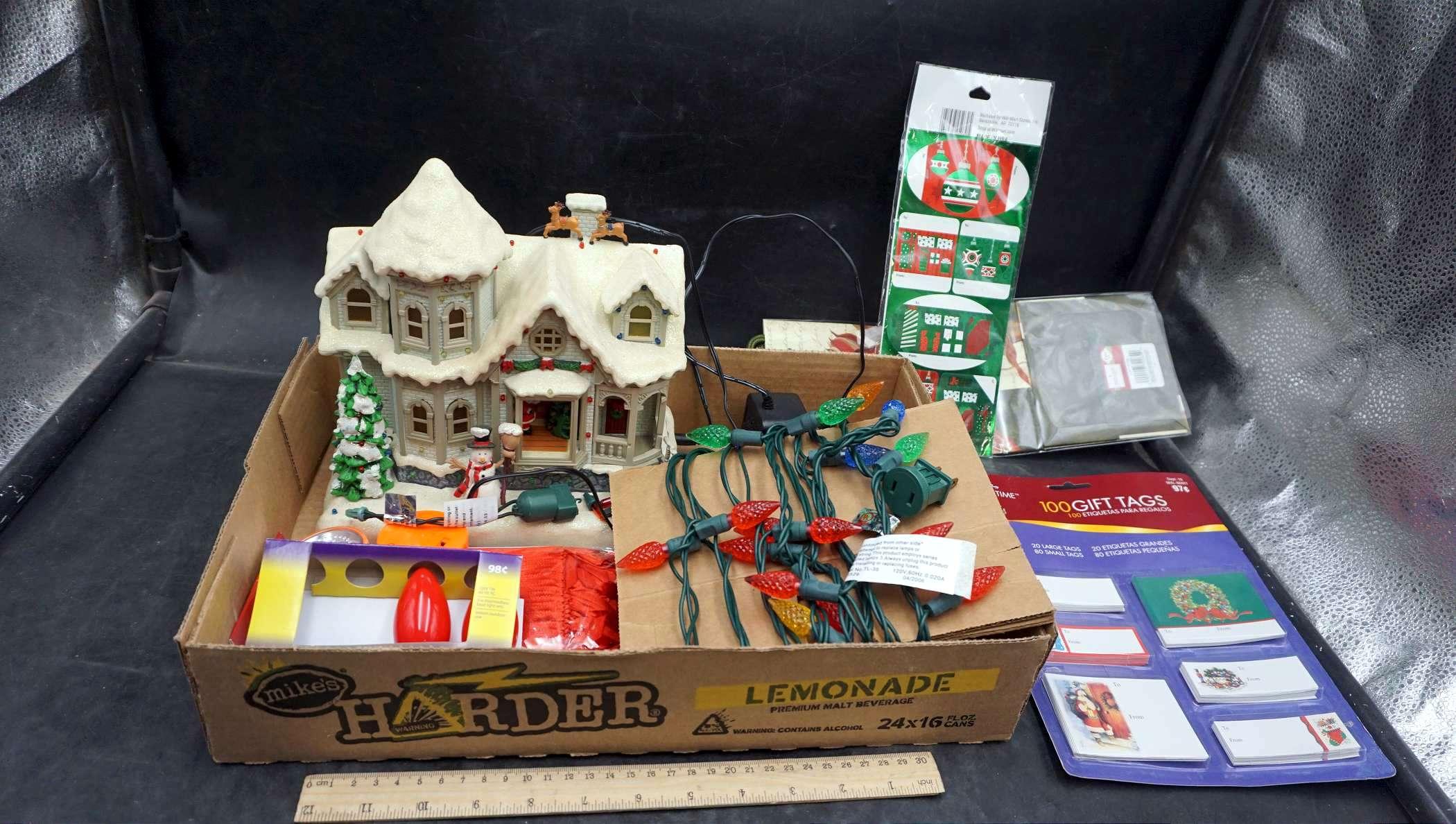 Christmas Village (Battery Powered), Christmas Lights & Gift Tags