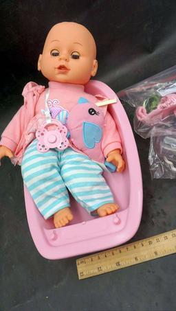 Baby Doll W/ Tub & Accessories