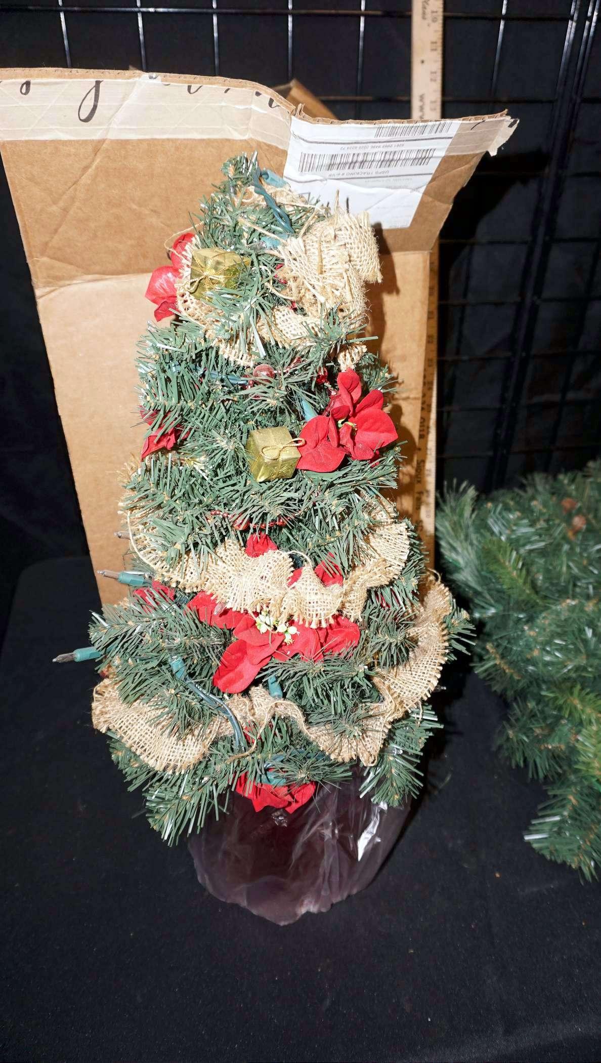 9 Ft. Pre-Lit Mixed Pine Garland, Garland & Small Christmas Tree