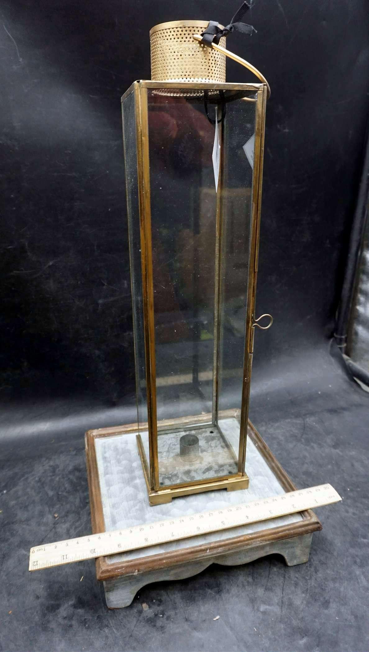 Tall Glass Lantern & Stand