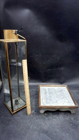 Tall Glass Lantern & Stand