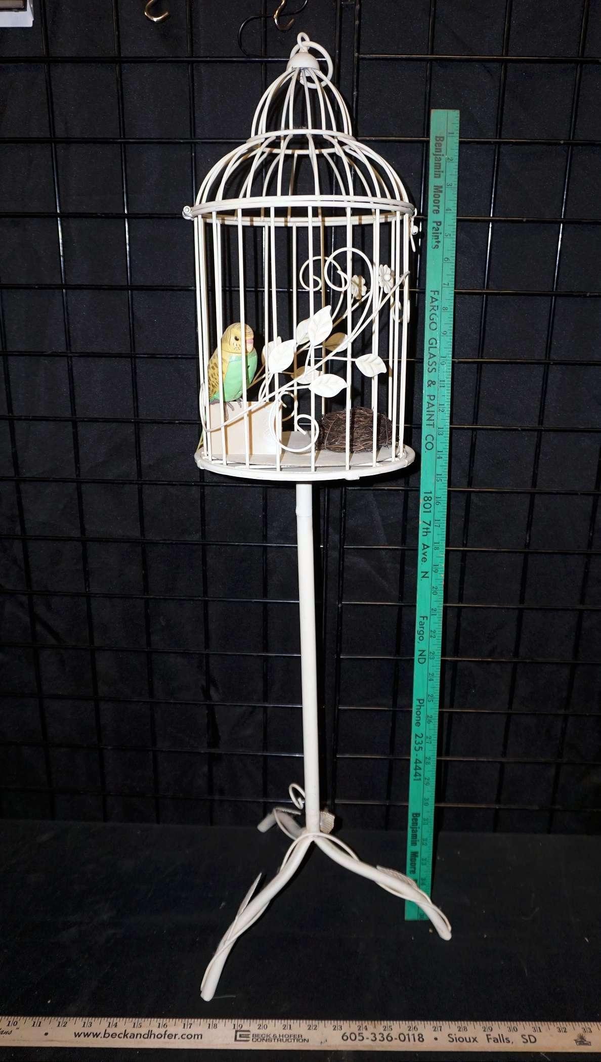 Metal Decorative Bird Cage On Stand