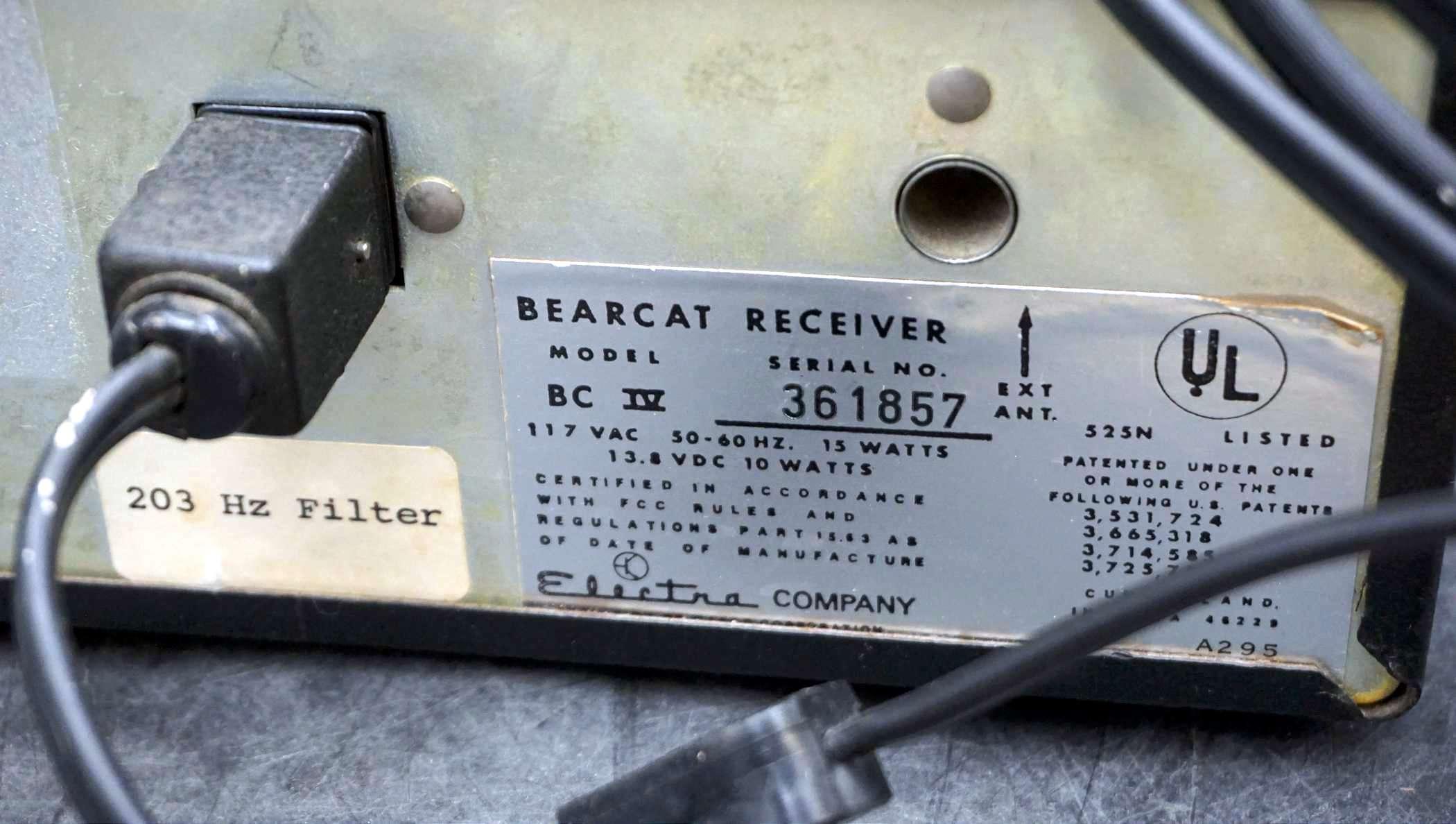 Electra Bearcat Iv Receiver