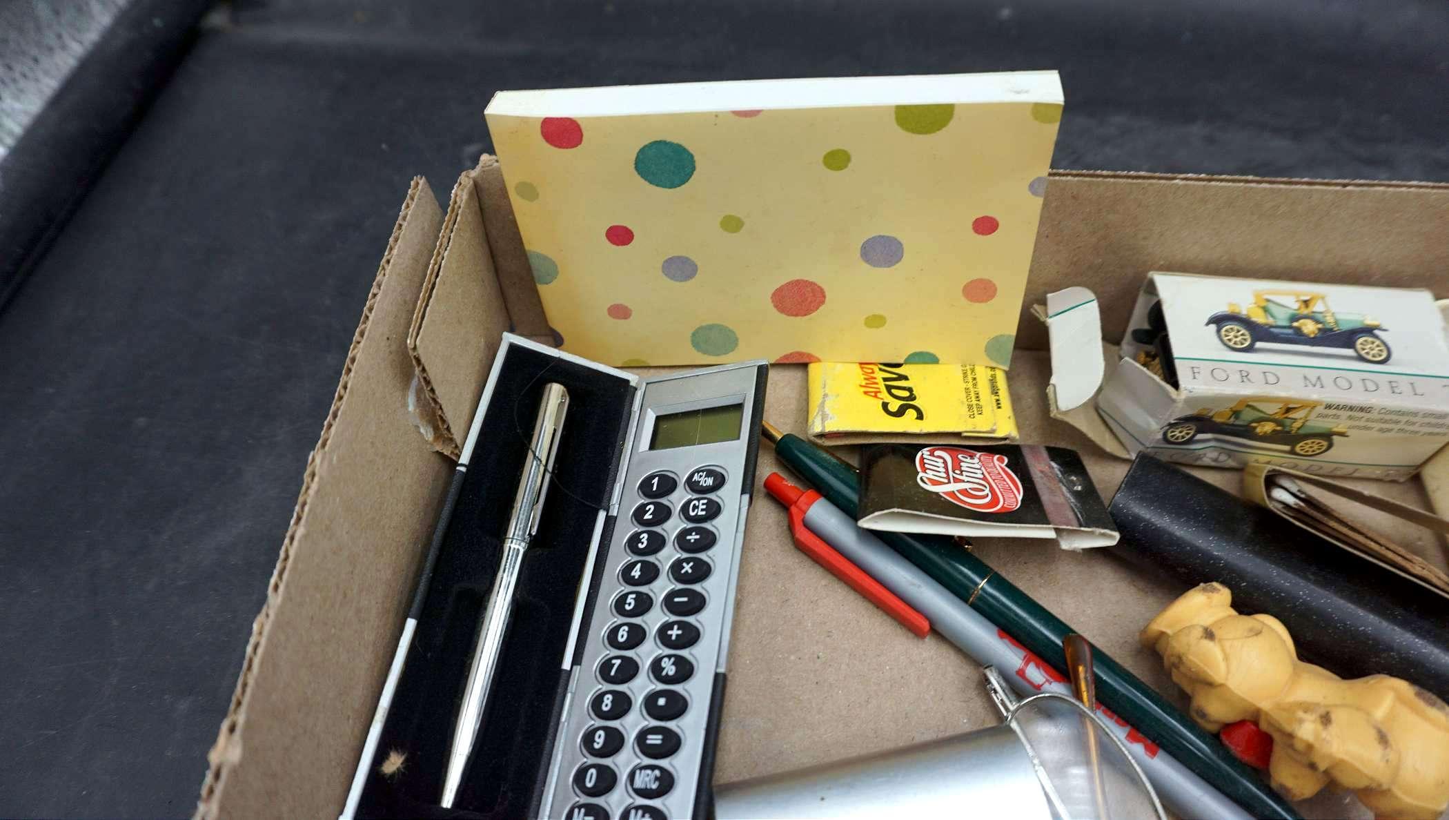 Watch Band, Notebook, Matchbooks, Pens, Calculator/Pen, Ford Car,  Bible