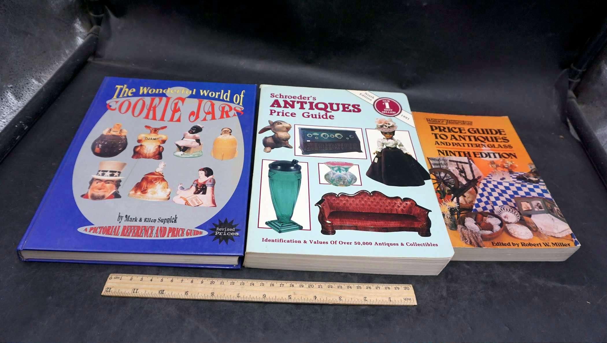 3 Books - Cookie Jars, Antiques Price Guide & Price Guide To Antiques