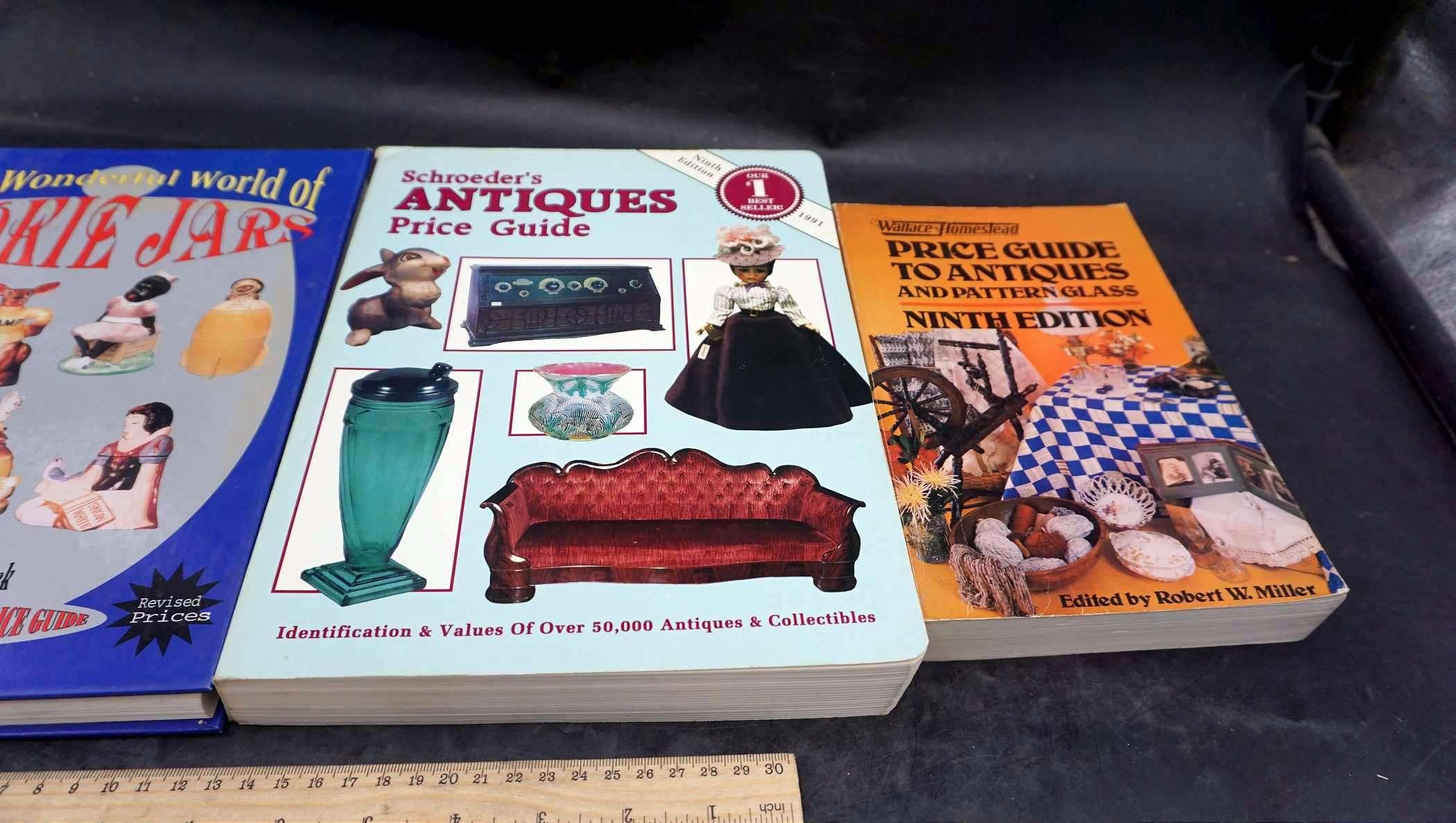 3 Books - Cookie Jars, Antiques Price Guide & Price Guide To Antiques