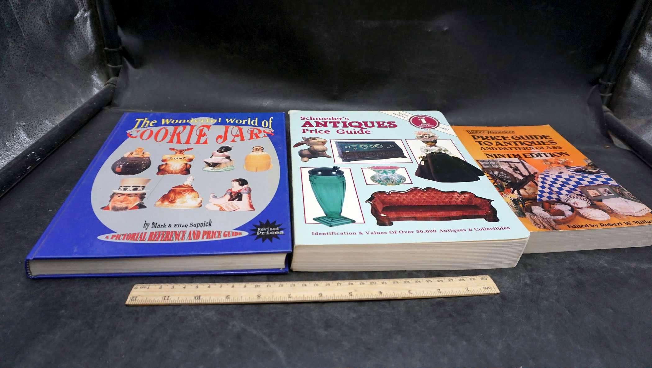 3 Books - Cookie Jars, Antiques Price Guide & Price Guide To Antiques