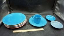 Colored Fiestaware Plates, Bowls & Cup