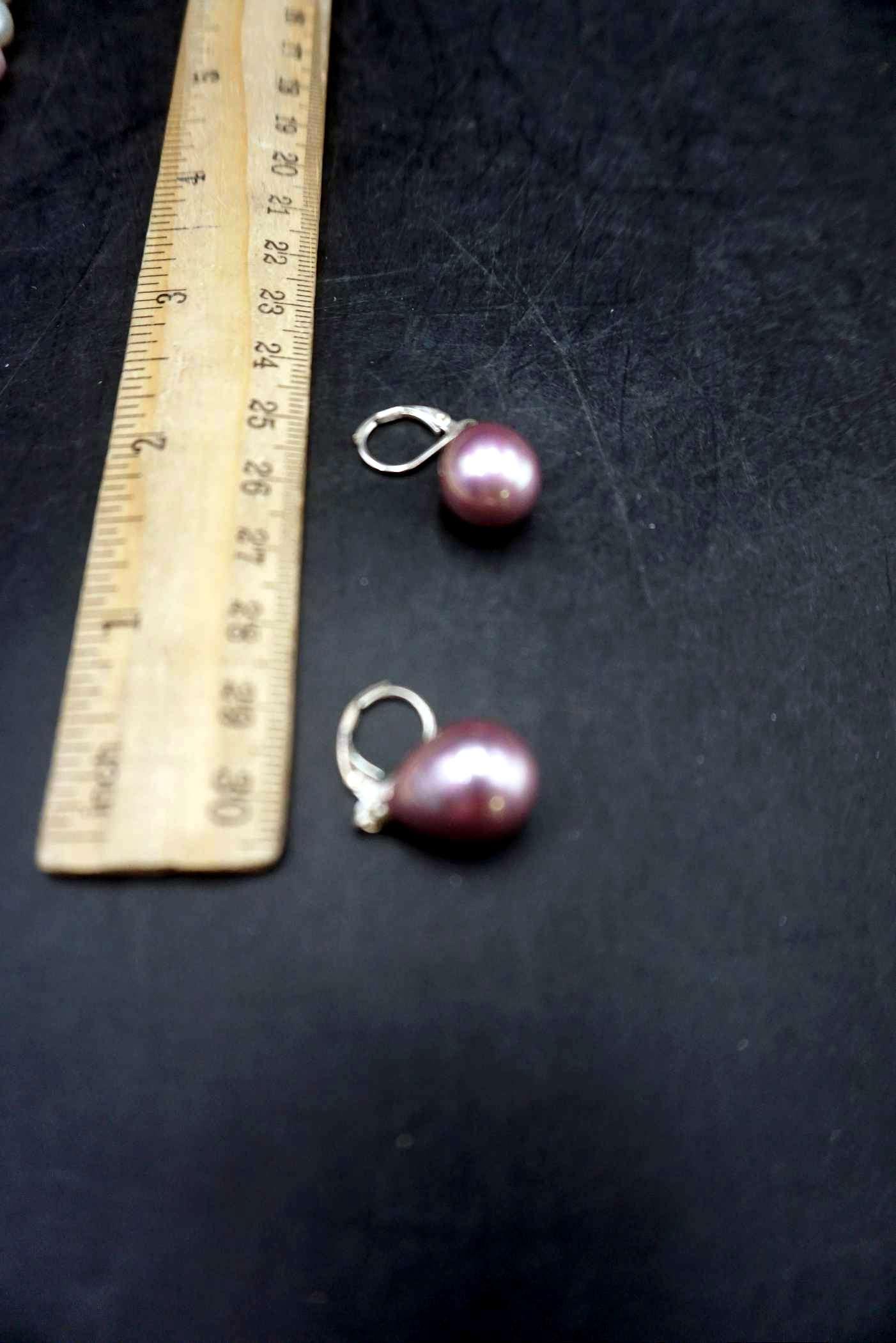 Real Pearl Necklace & Earrings