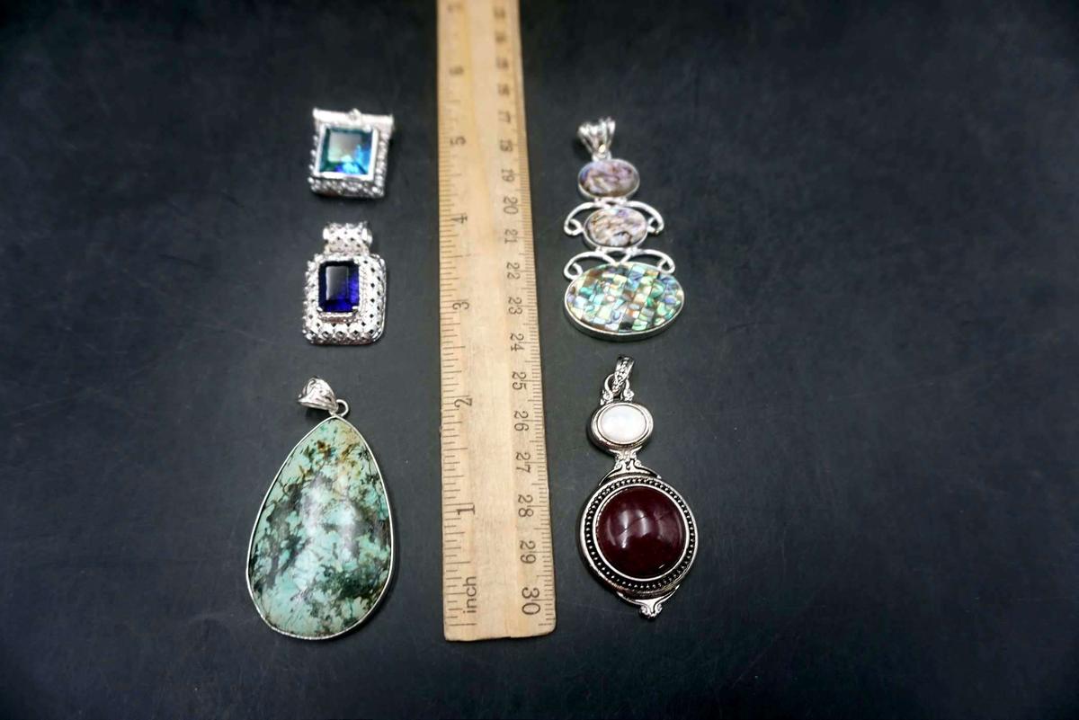 4 - Silver-Toned Pendants