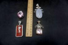 4 - Silver-Toned Pendants