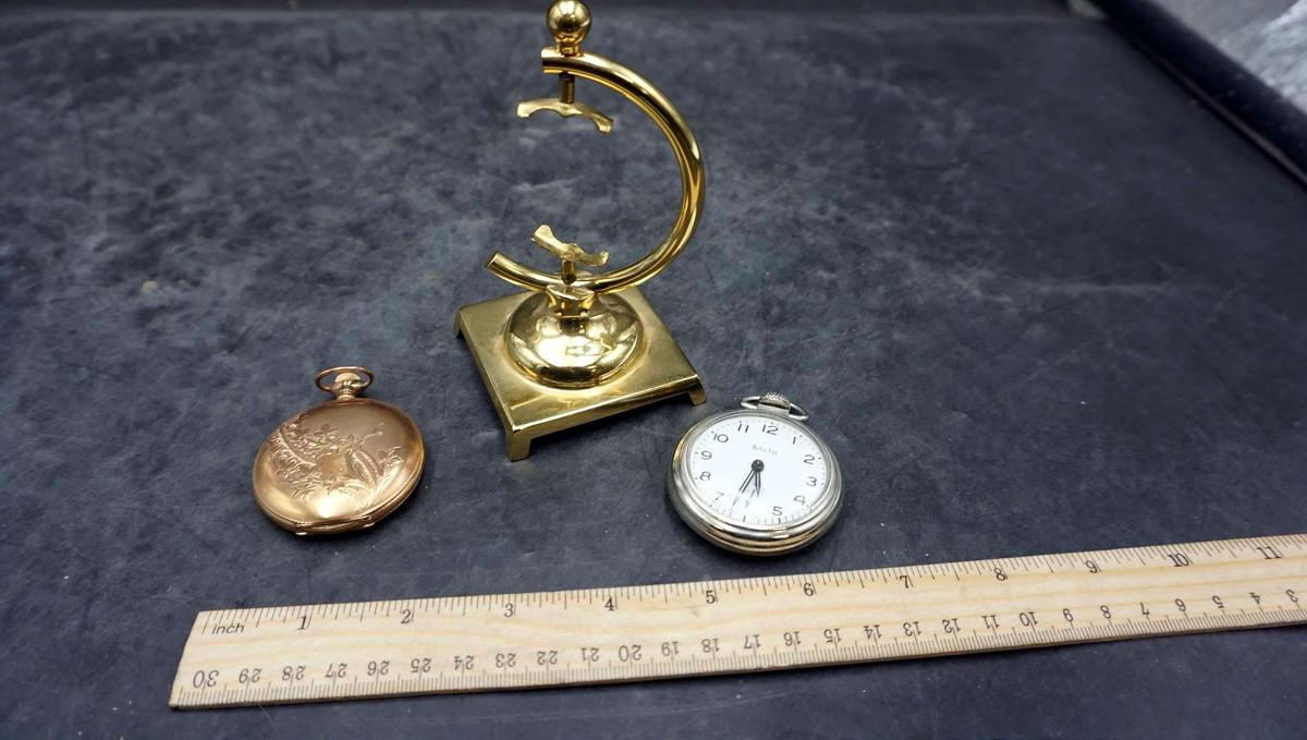 Stand W/ 2 Pocket Watches