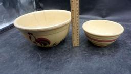 2 - Advertising Stoneware Bowls