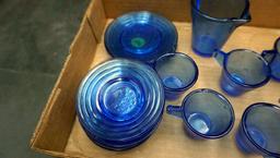 Blue Glass Dish Set