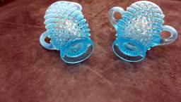 Blue Hobnail Cream & Sugar - Fenton