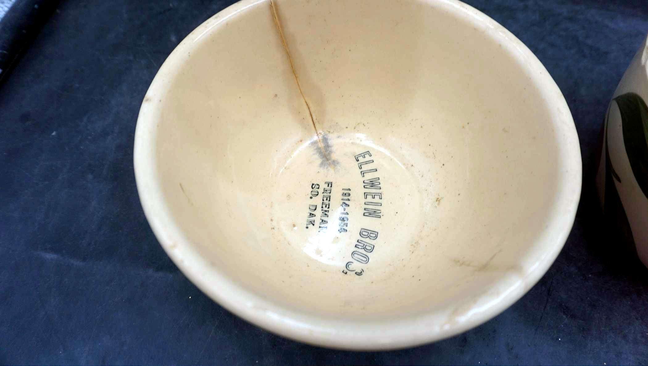 2 Advertising Stoneware Bowls - Freeman & Menno