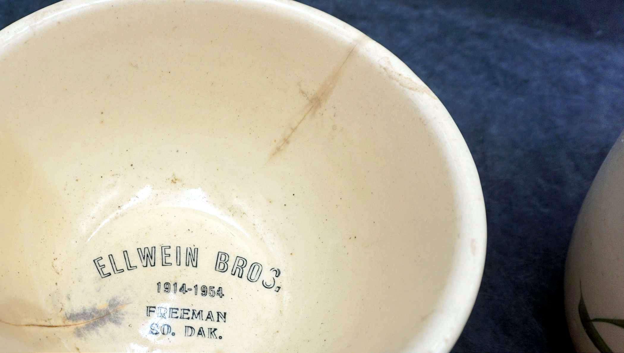 2 Advertising Stoneware Bowls - Freeman & Menno