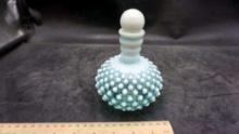 Blue Hobnail Cologne By Wrisley Apple Blossom Decanter