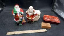 Santa Figurine, Santa Trinket Container, Drawer Freshener & Heart Trinket Box