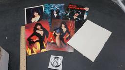 4 - Elvira Cards & Envelopes, 1 Postcard & 1 Button/Pin