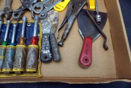 Assorted Tools - Utility Knife, Putty Knife, Vise Grip & More