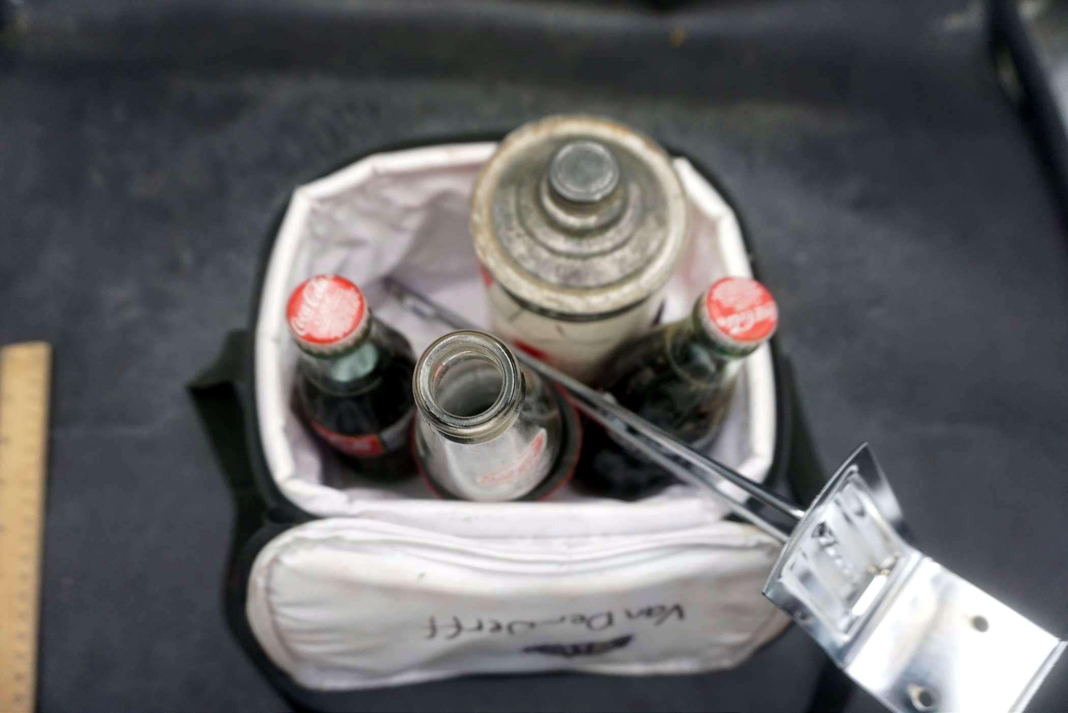 Coca-Cola Bottles, Coleman Lunch Box, Koozie, Paint Thinner