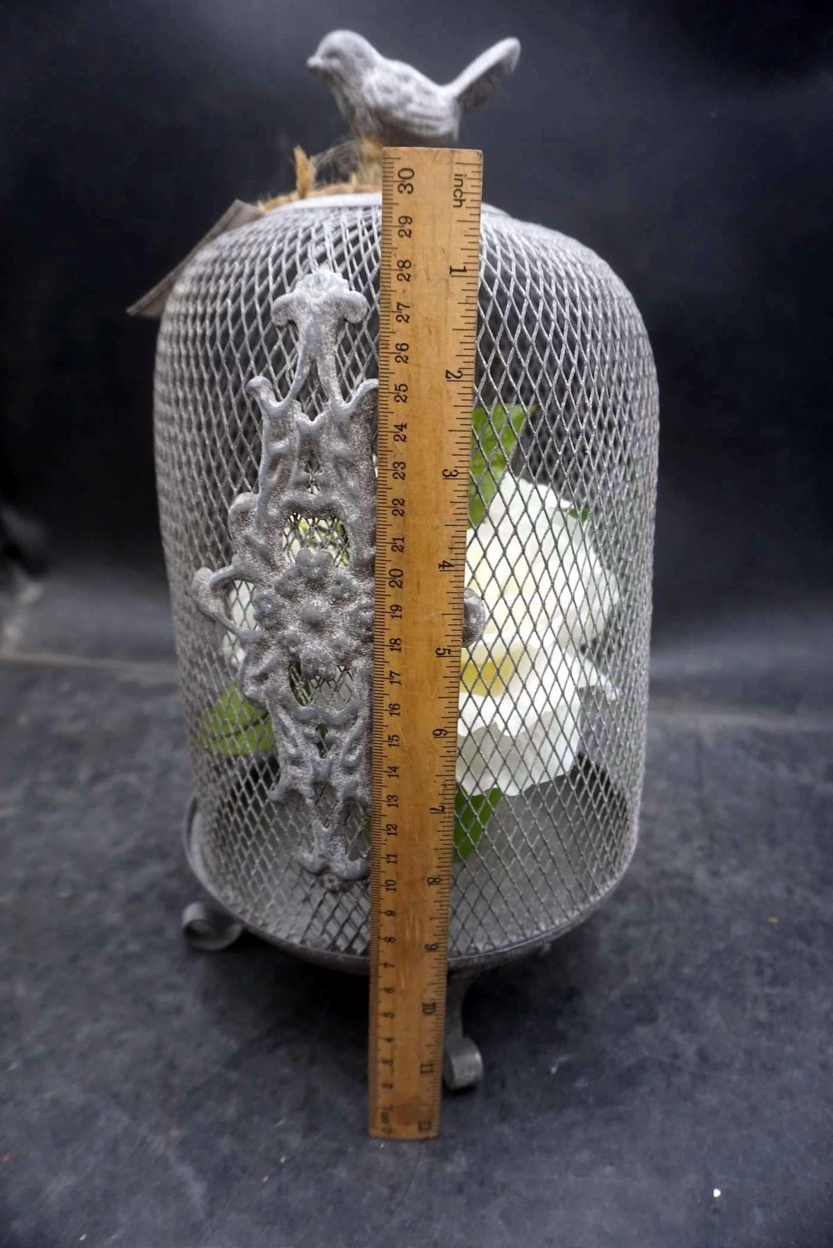 Decorative Bird Cage W/ Flowers