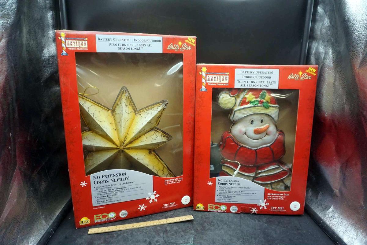 Battery Operated Indoor/Outdoor Star & Snowman