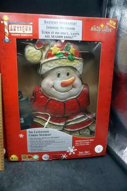 Battery Operated Indoor/Outdoor Star & Snowman