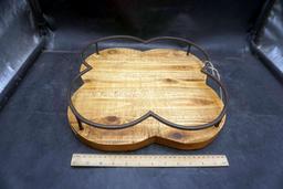 Lone Elm Studios Wooden W/ Metal Tray