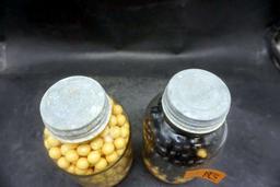 2 - Glass Jars W/ Balls