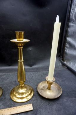 4 Candlestick Holders W/ 3 Candles