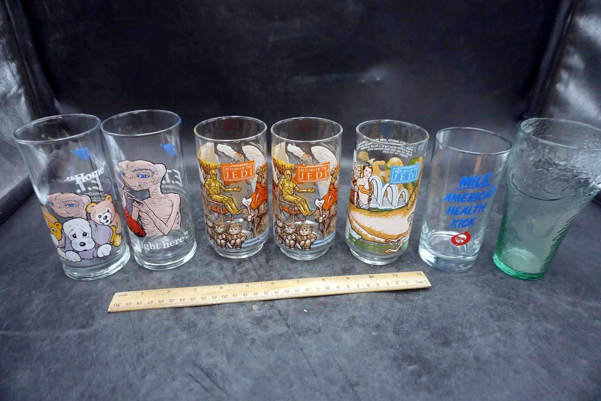 Glasses - Coca-Cola, Star Wars, E.T., Milk