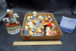 Enesco Music Player & Little Boy Figurines