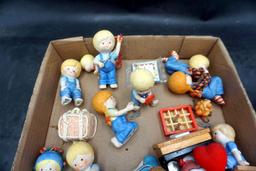 Enesco Music Player & Little Boy Figurines