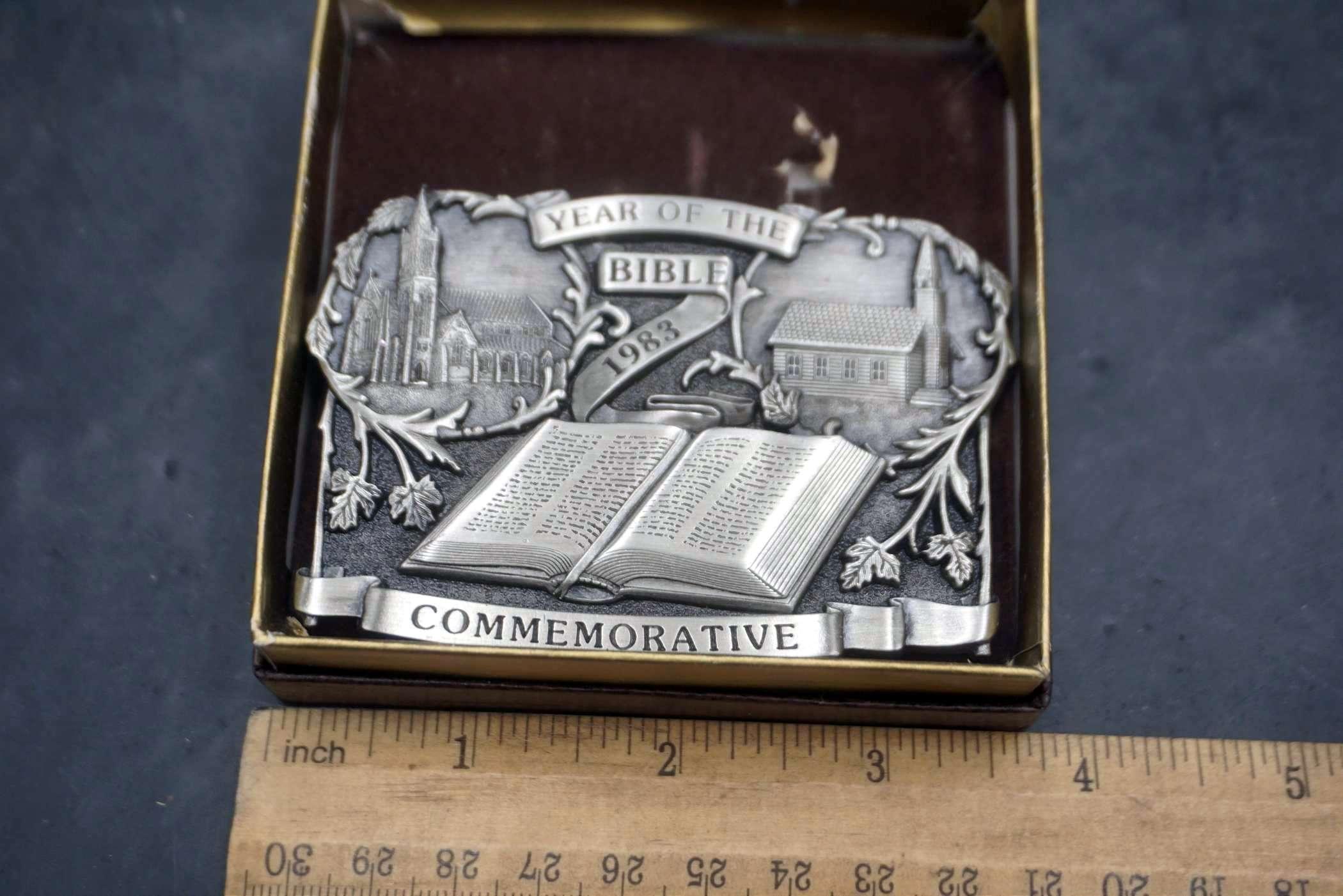 Year Of The Bible 1983 Commemorative Belt Buckle